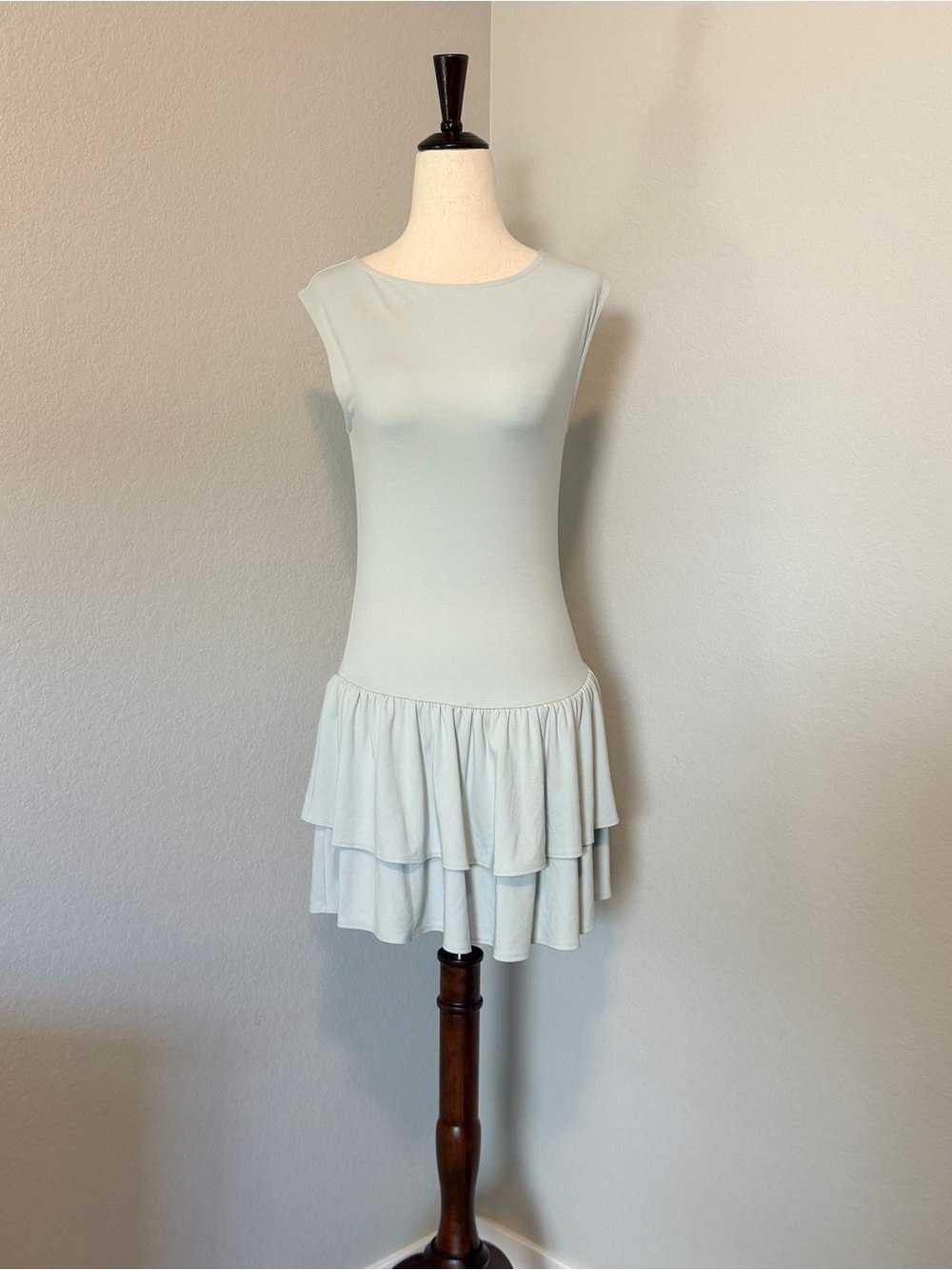 Aritzia Wilfred GoodLux Bloomsbury Drop-Waist Ruffle Mini Dress Small